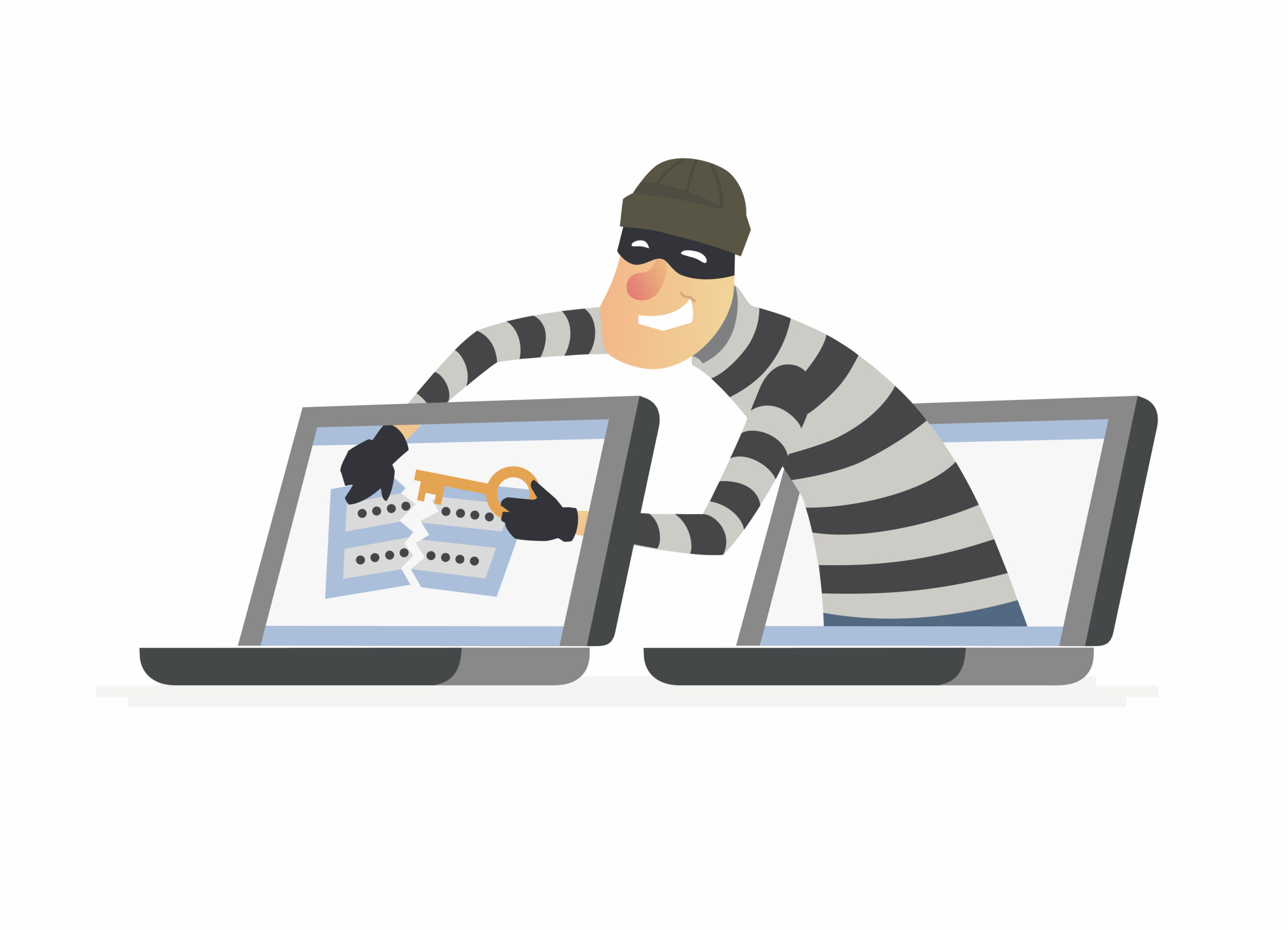 A hacker steals data